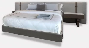 MORADA Двуспальная кровать из кожи со встроенными прикроватными тумбочками Bond Bond imperial bed