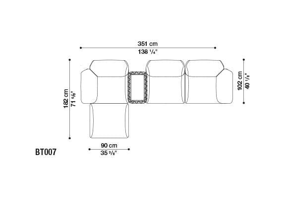 Секционный угловой диван из ткани B&B Italia Outdoor Butterfly ARCH-00072051 - Вид №12