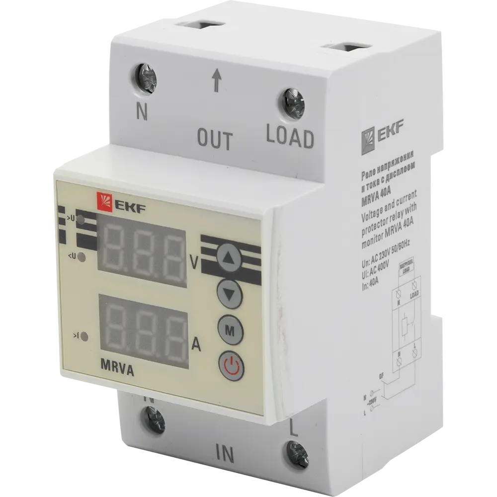 Реле напряжения и тока EKF MRVA 40A с дисплеем STLM-2189051