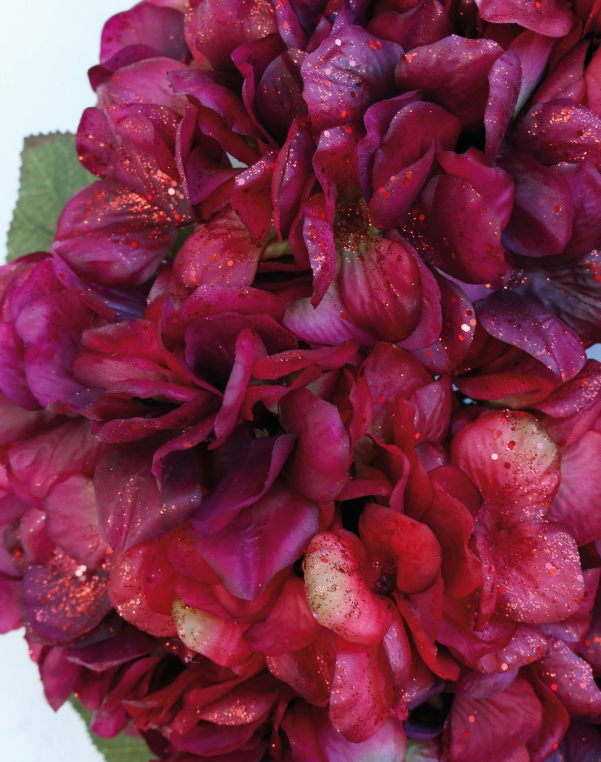 2009 432 a3 Искусственный венок из гортензии с глиттером, Ø 40 см, бордово-золотой H-andreas  - Вид №6