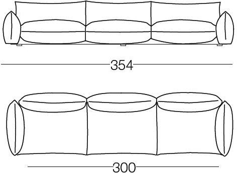 arflex 3-х местный кожаный диван с обивкой Marenco sun-id-1452804 - Вид №5