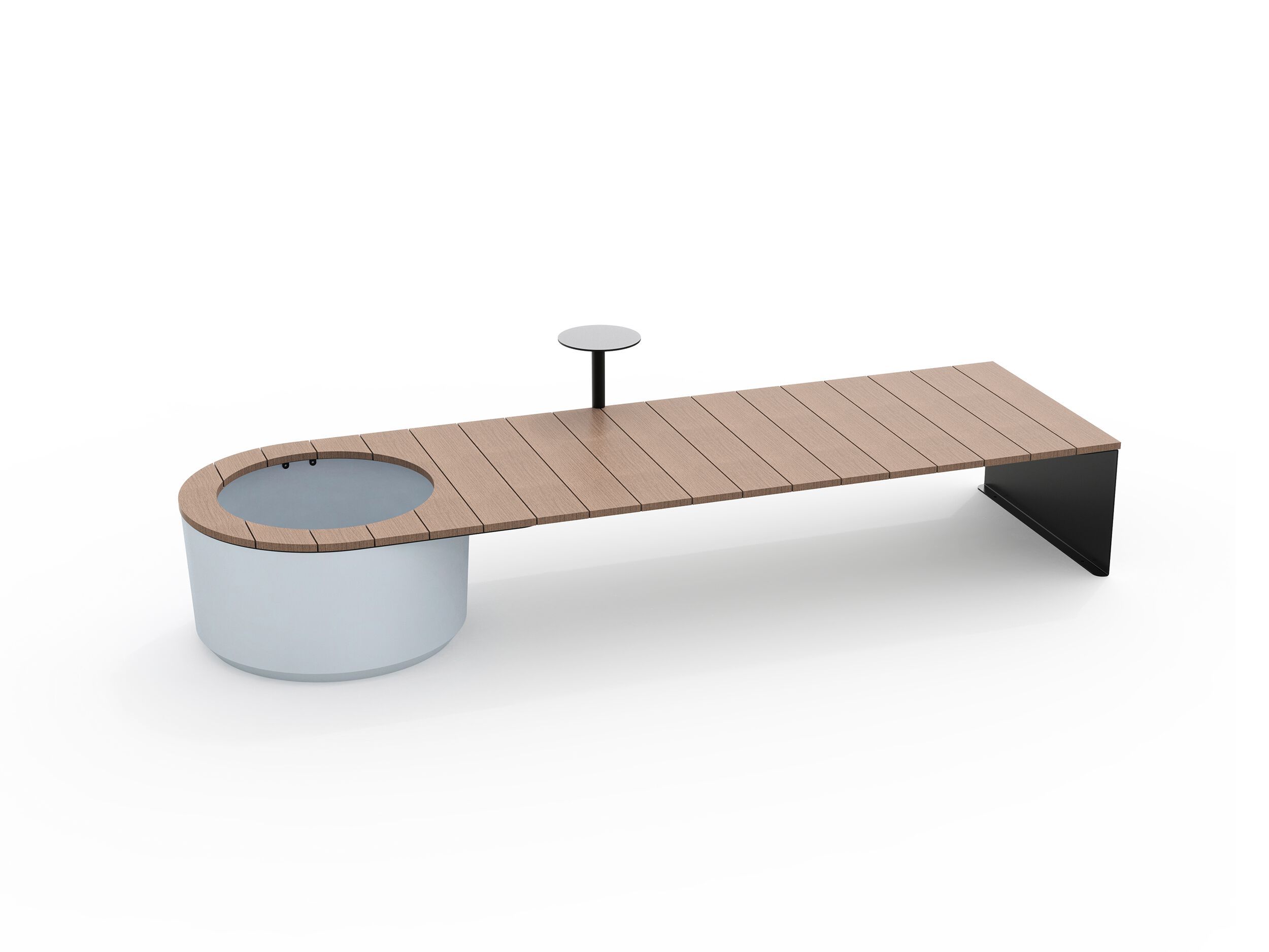 Бетонная скамейка со встроенным плантатором Betoni Grand Benches ARCH-00081058 - Вид №1