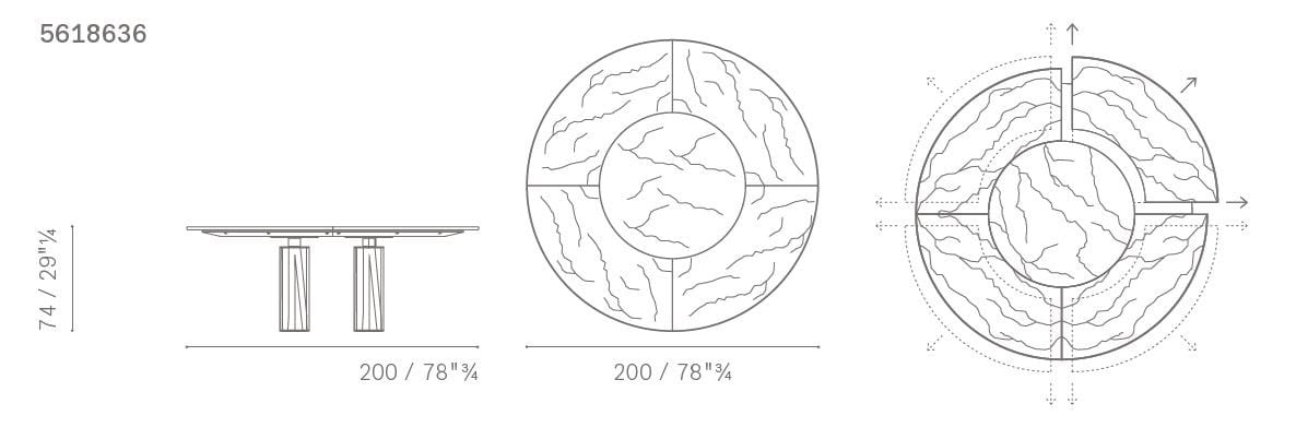 Круглый мраморный стол Poltrona Frau коллекция-столы и стулья ARCH-00109691 - Вид №4