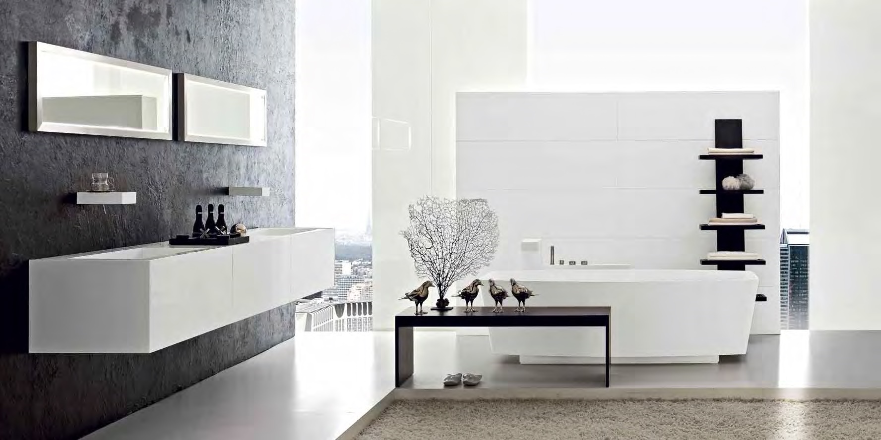 Toscoquattro Комплект мебели для ванной 08 из искусств.камня TIME белый T327017XX6VB - Вид №1