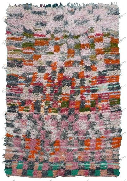 AFOLKI Прямоугольный шерстяной коврик с длинным ворсом и узором Boucherouite Ta984be