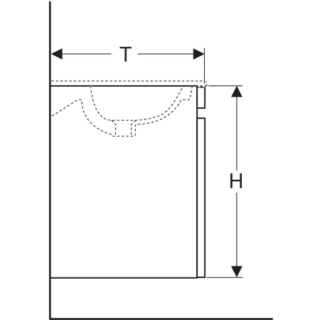 869556000 Шкафчик для встраиваемой раковины Geberit Renova Plan, с одним выдвижным и одним внутренним выдвижным ящиком Geberit  - Вид №4