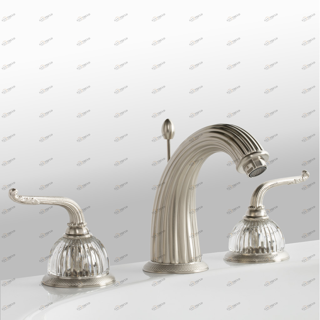 C68-1301 C68-1301 Смеситель для раковины на 3 отверстия ХРУСТАЛЬНЫЙ КУПОЛ Cristal & Bronze COUPOLE CRISTAL 
