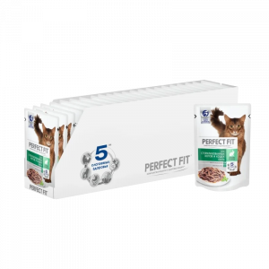 ПР0045635*24 Корм для кошек для стерилизованных, кролик в соусе пауч. (упаковка - 24 шт) Perfect Fit