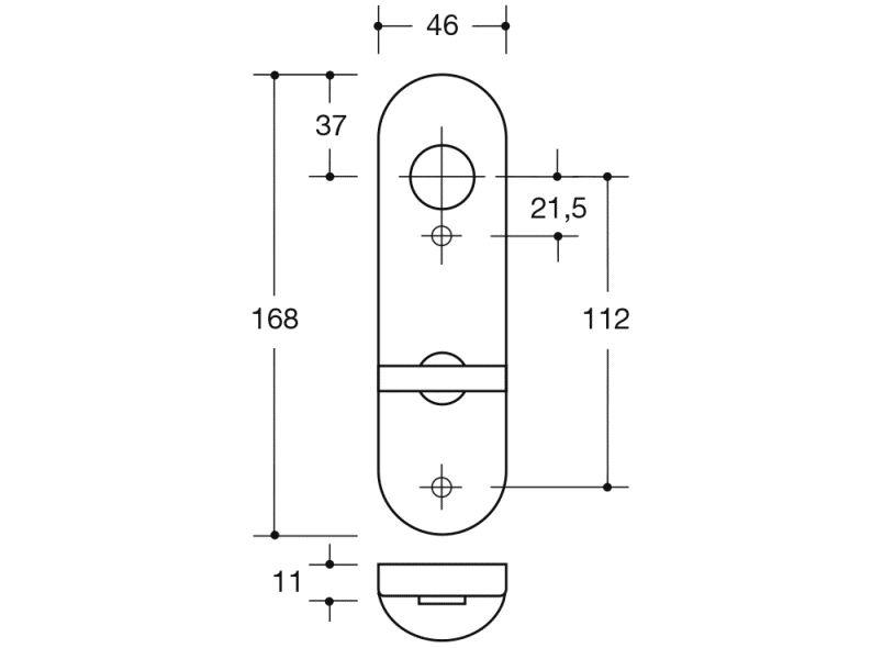 230.23PBRNR Короткая пластина для унитаза (р-техник) HEWI Komponenten | Ersatzteile  - Вид №3