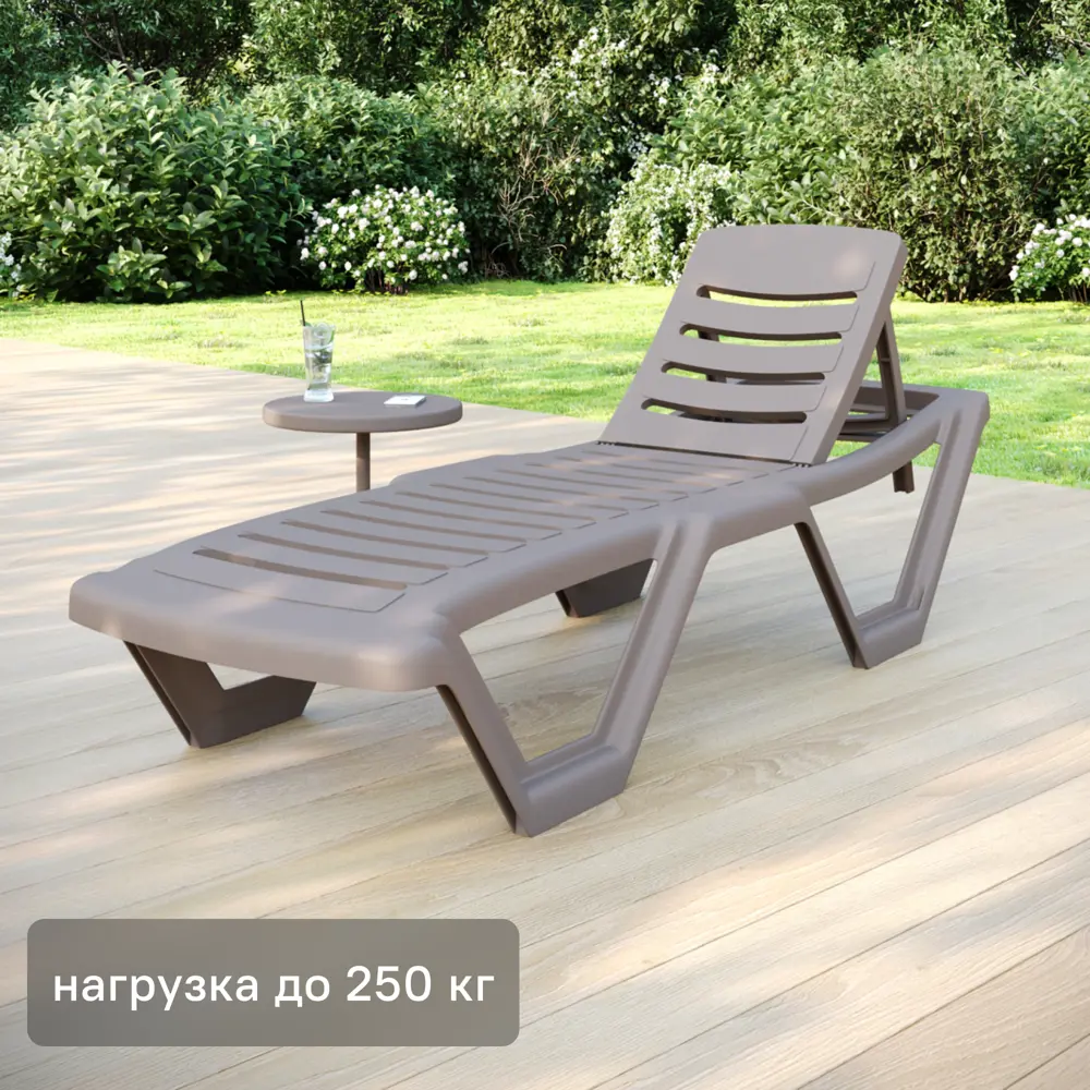 Шезлонг без подушки Элластик 187x32 см пластик коричневый Santreyd STLM-2163477