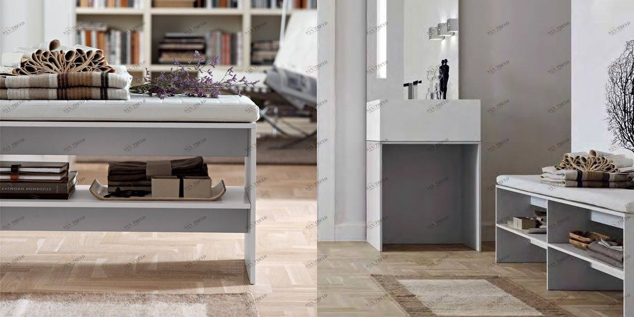 Toscoquattro Скамья для ванной с полками для вещей ELEMENTS серый 40D28GA