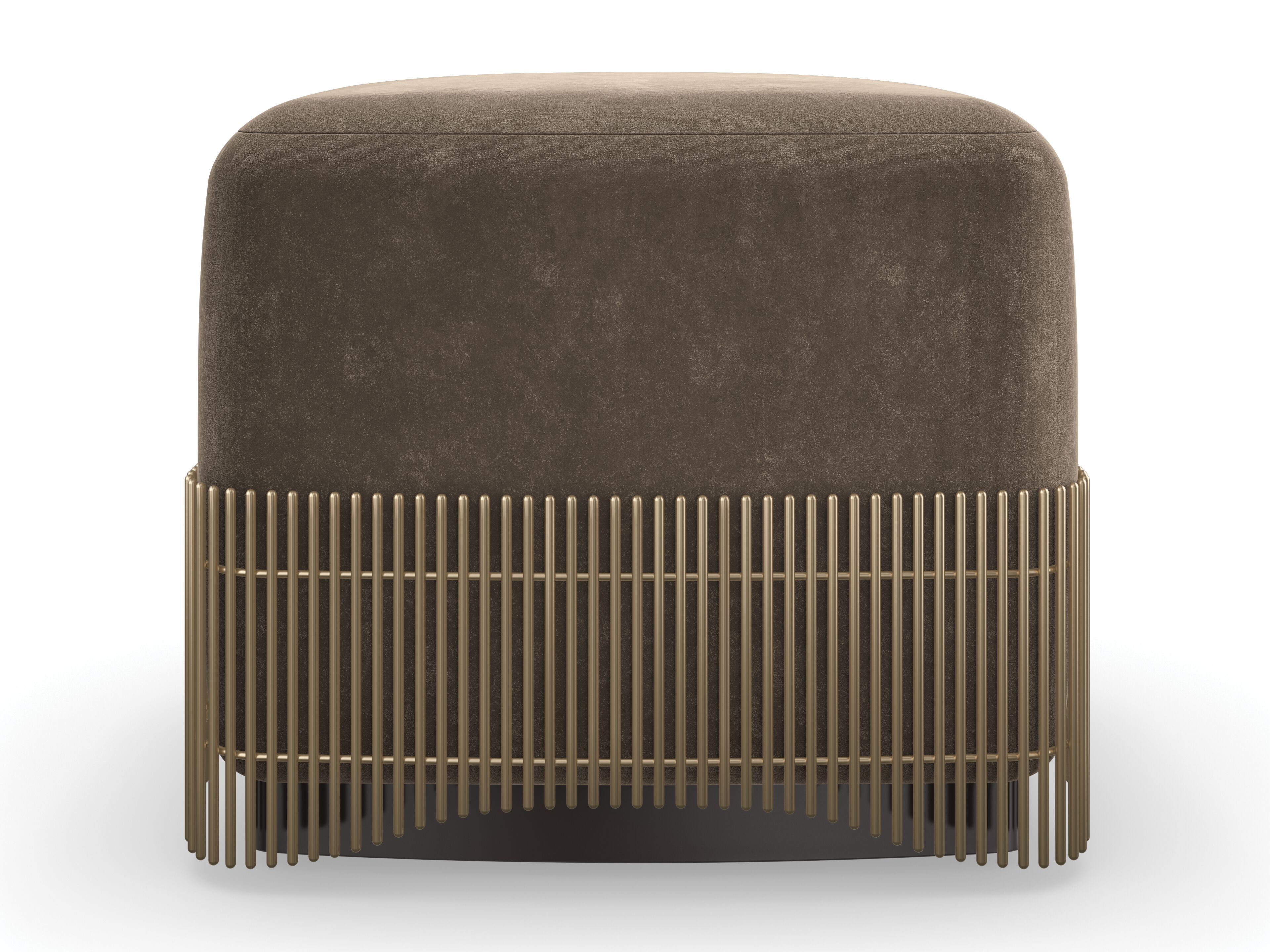 Квадратный пуф из мохера с колесами Caracole PETIT FOUR ARCH-00084799