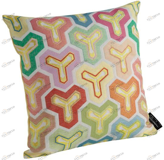 Roche Bobois Подушка с квадратным рисунком и съемным тканевым чехлом sun-id-1490383