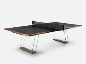 Стол для настольного тенниса из дерева и стекла