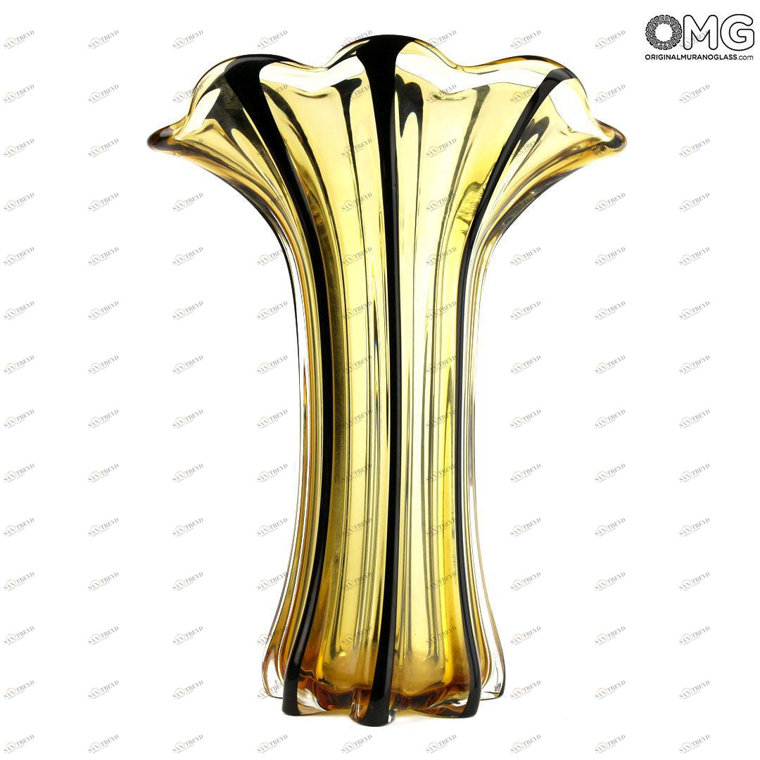 3867 ORIGINALMURANOGLASS Ваза Янтарная - муранское стекло OMG 28 см 