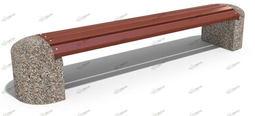 ENCHO ENCHEV - ETE Скамейка из бетона и дерева без спинки  40 