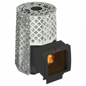 Печь для бани GRILL'D Violet Steel Romb Long Window Max с закрытой каменкой