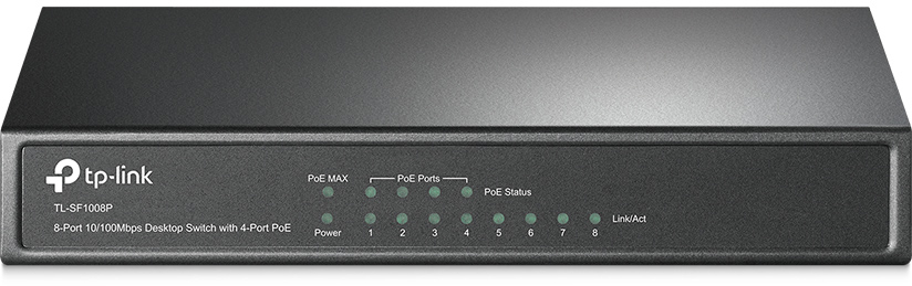 TL-SF1008P 8-port 10/100m poe switch, 8 10/100m rj45 ports including 4 poe ports, steel case TP-Link Santreyd 