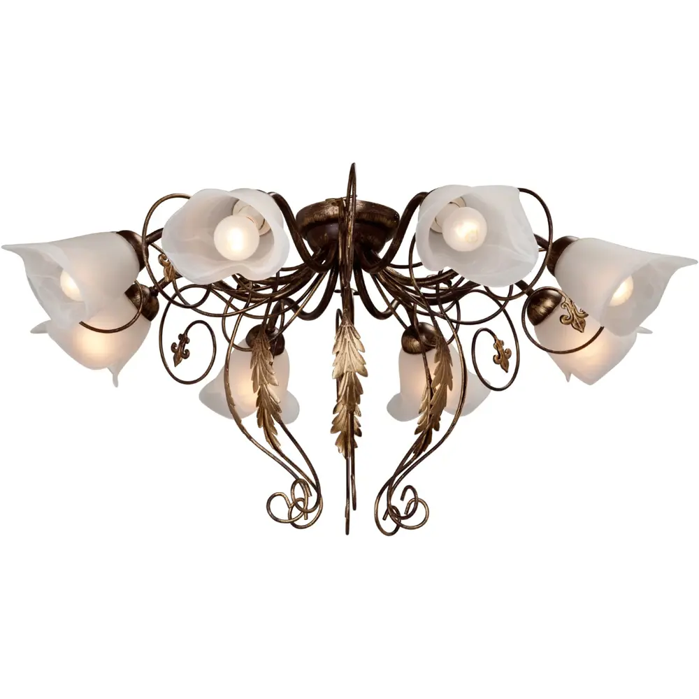 Люстра Iva 8xE14x60 Вт, металл/стекло, цвет белый/тёмное дерево Vitaluce STLM-2035133