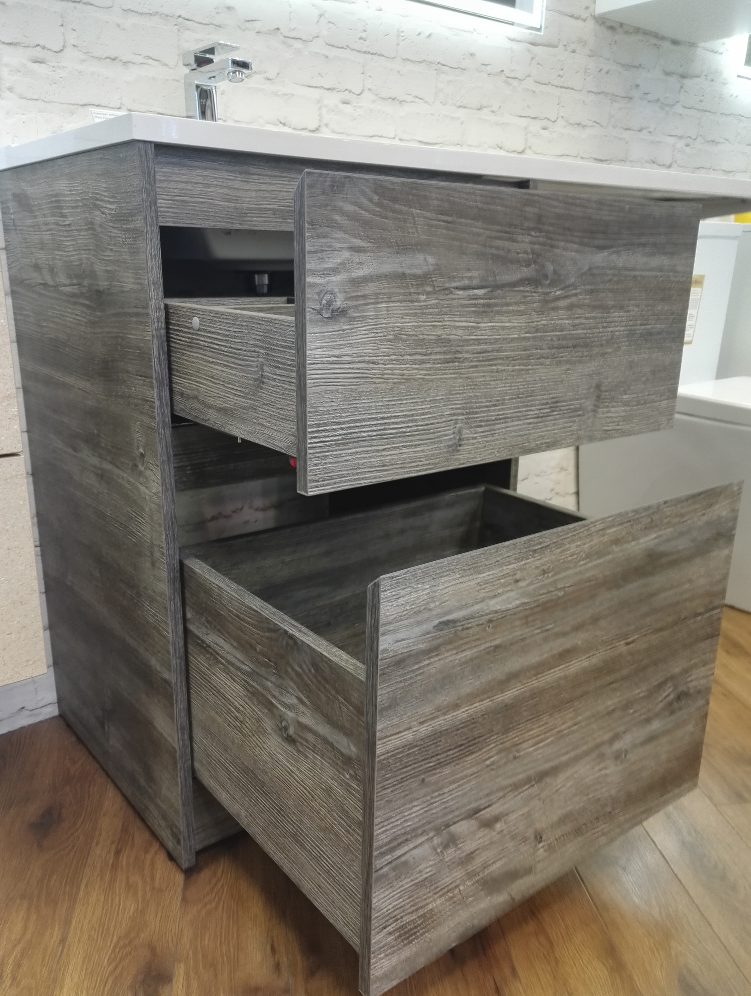 Мебель для ванной под стиральную машину BelBagno KRAFT-LVD-580/1200-2C-PIA-PG  - Вид №7