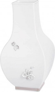 10527162 Meissen Ваза-бутыль четырехгранная 25,5см с рельефным цветком (форма Пауля Шойриха, 1937г.) Фарфор