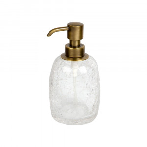 6603/SB-WAV-V5 Surya Crystal, дозатор овальный с помпой V5, цвет светлая бронза - стекло с эффектом волны