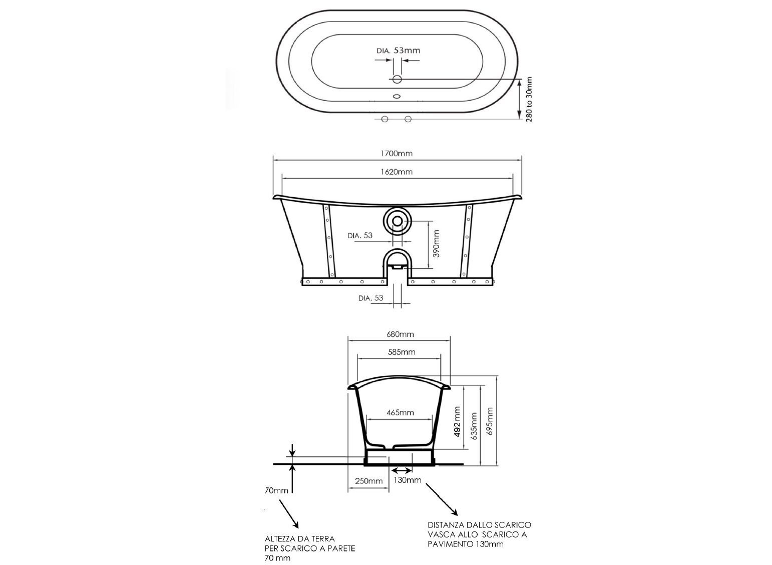Чугунная ванна в центре комнаты Gaia Mobili Complements ARCH-00024135 - Вид №2