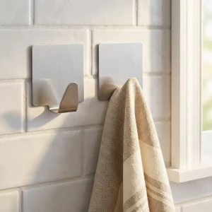 Самоклеящийся крючок KONSENSA 5x5 см никель 2 шт.