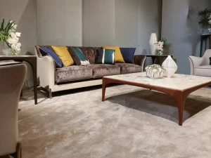 Bellotti Ezio 3-х местный диван из кожи и ткани Gea 2019-63