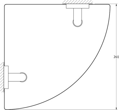 AVA 054 Полка угловая 3-х ярусная 26 cm ELLUX Avantgarde - Вид №1