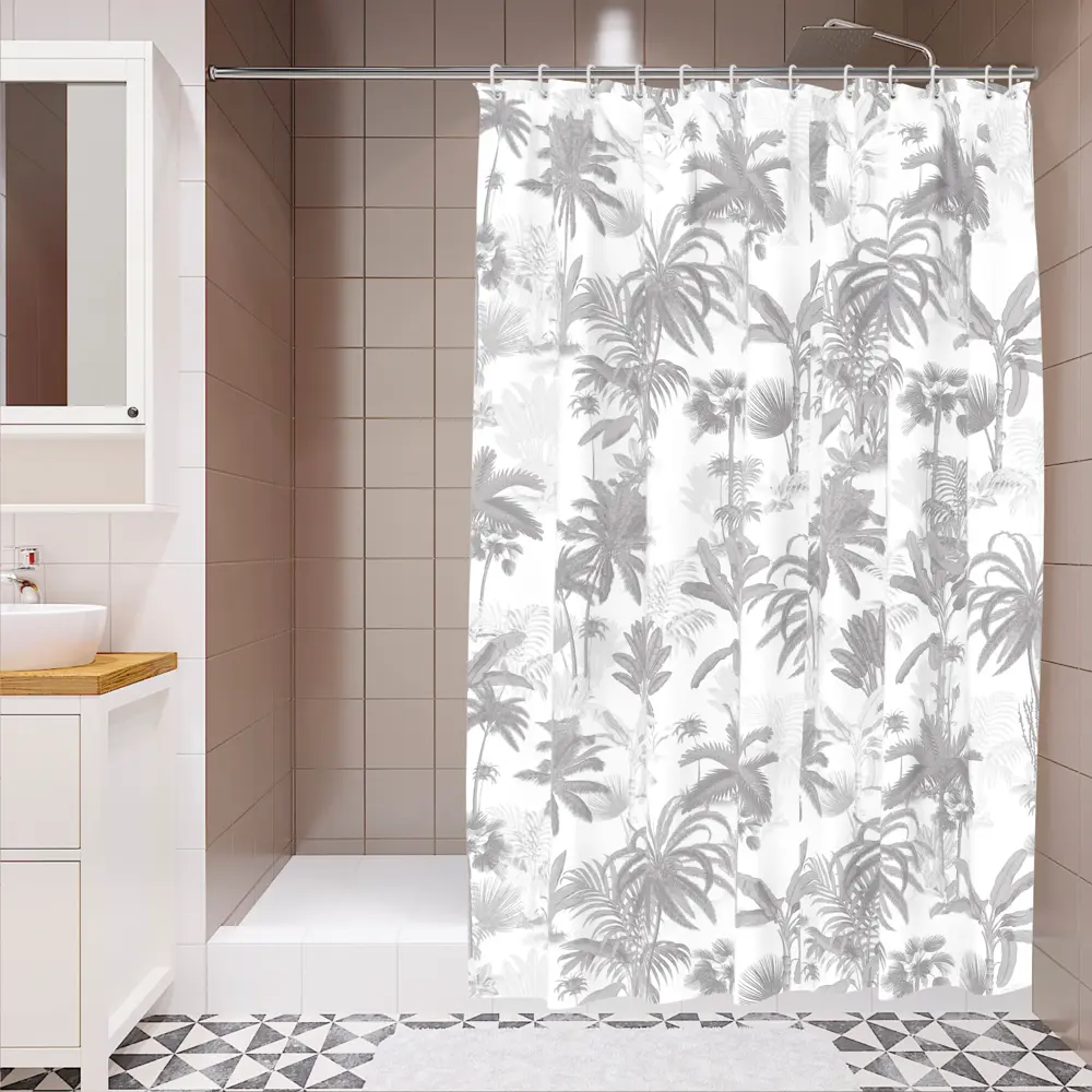 Штора для ванной Lemer Lerzac 180x180 см PEVA цвет белый/серый STLM-2156073