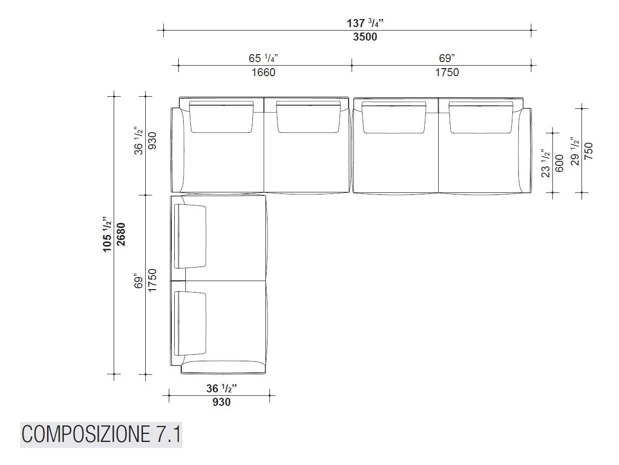 3-местный тканевый диван Lema JERMYN ARCH-00135220 - Вид №17