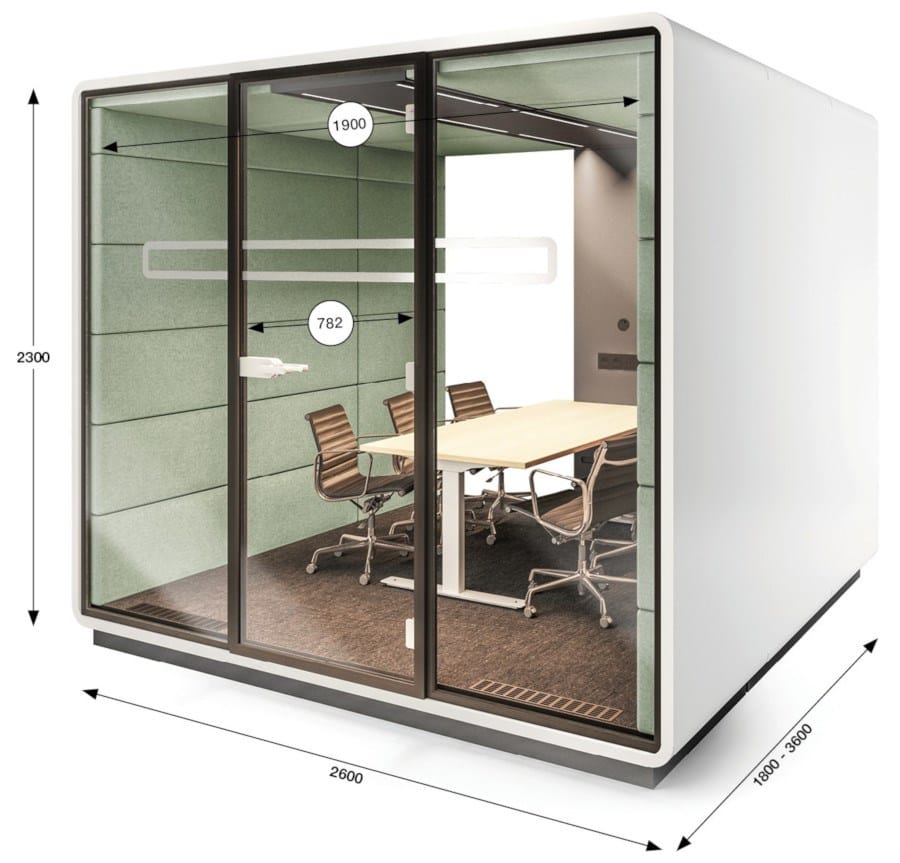 Многосторонняя акустическая офисная кабина со встроенным освещением Mikomax Smart Office Hushoffice ARCH-00059090 - Вид №13