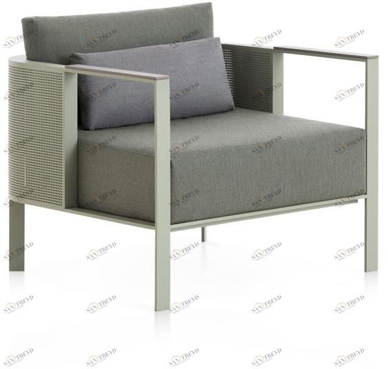 GANDIABLASCO Садовое кресло из термо-лакированного алюминия с подлокотниками Solanas sun-id-1403685