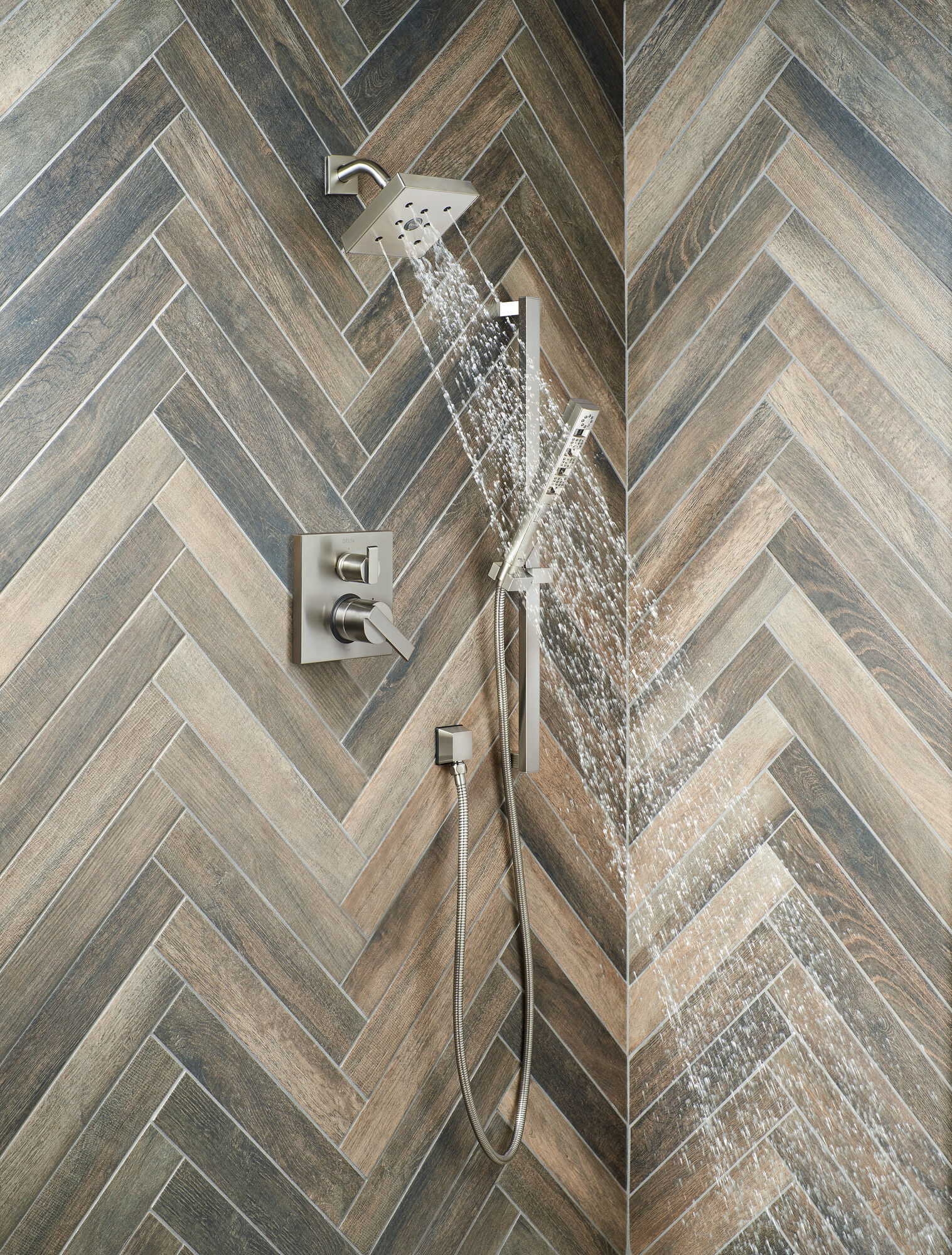 Трим клапана Angular Modern Monitor® серии 14 со встроенным дивертором на 3 положения Delta Faucet T24867-SS - Вид №1