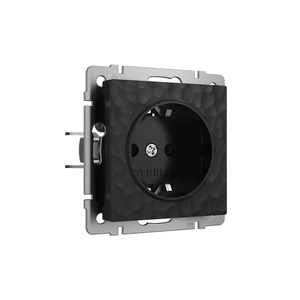 Розетка встраиваемая Werkel Hammer с заземлением цвет черный STLM-2099869 - Вид №1
