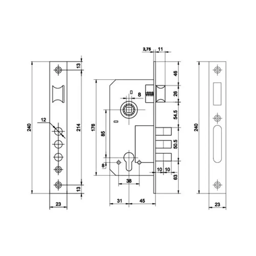 PALLADIUM - Корпус замка 2000 в элегантном латунном исполнении 17167544 STLM-0007604 - Вид №4