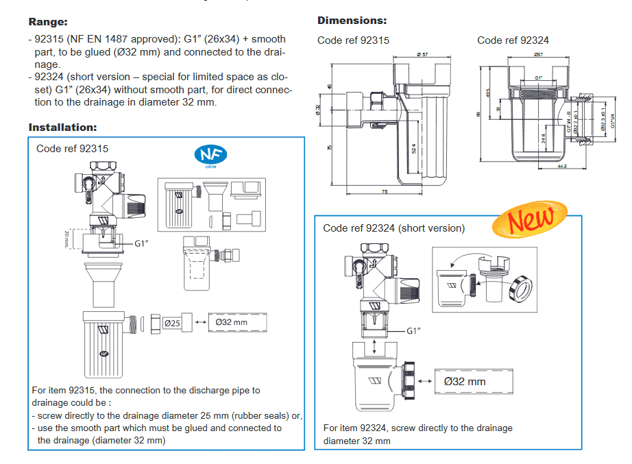 Сифон для WATTS SFR/NA 021401510025236 - Вид №1