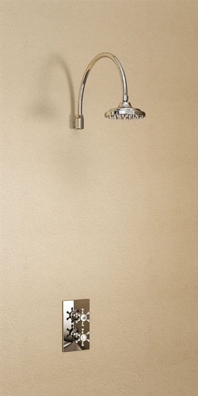 Душевая стойка с встроенным термостатом на 1 выпуск, верхняя лейка 6' [H30-BI] Birkenhead Burlington V3, V3, V16, V20, V34  - Вид №2