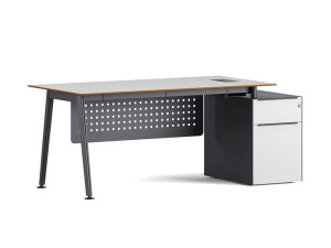 Деревянный прямоугольный стол с ящиками