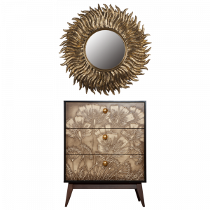 11558,77078 Комод Маки Каштан и зеркало Солнце BOGACHO