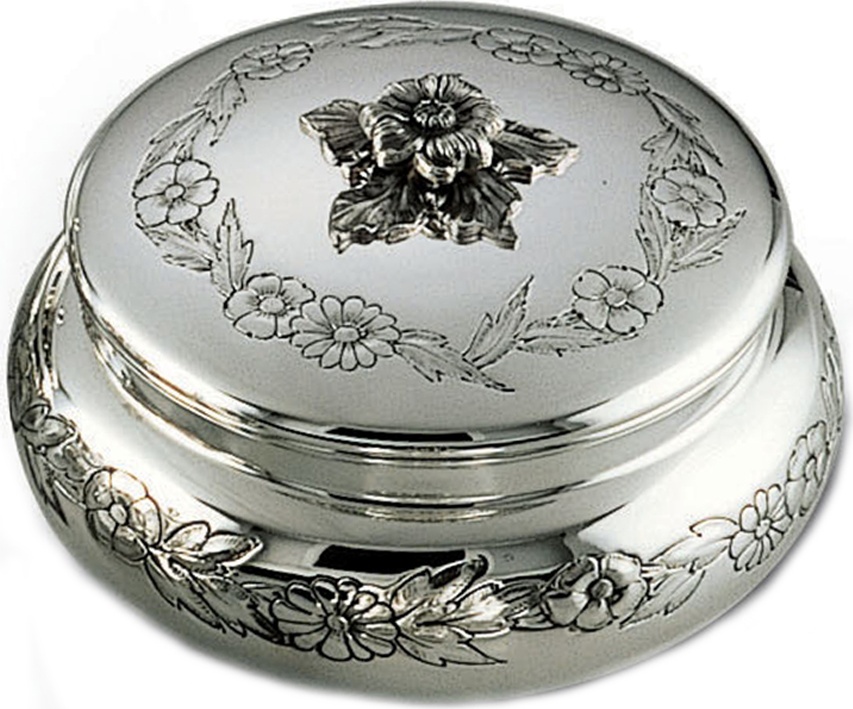 88284 Schiavon Шкатулка с гравировкой 12см "Ромашка" (серебро 925пр) Серебро 925 