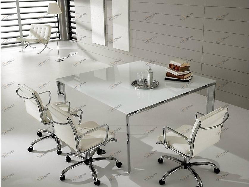 IFT Квадратный стол для переговоров из лакированного стекла Pratiko sun-id-1411235