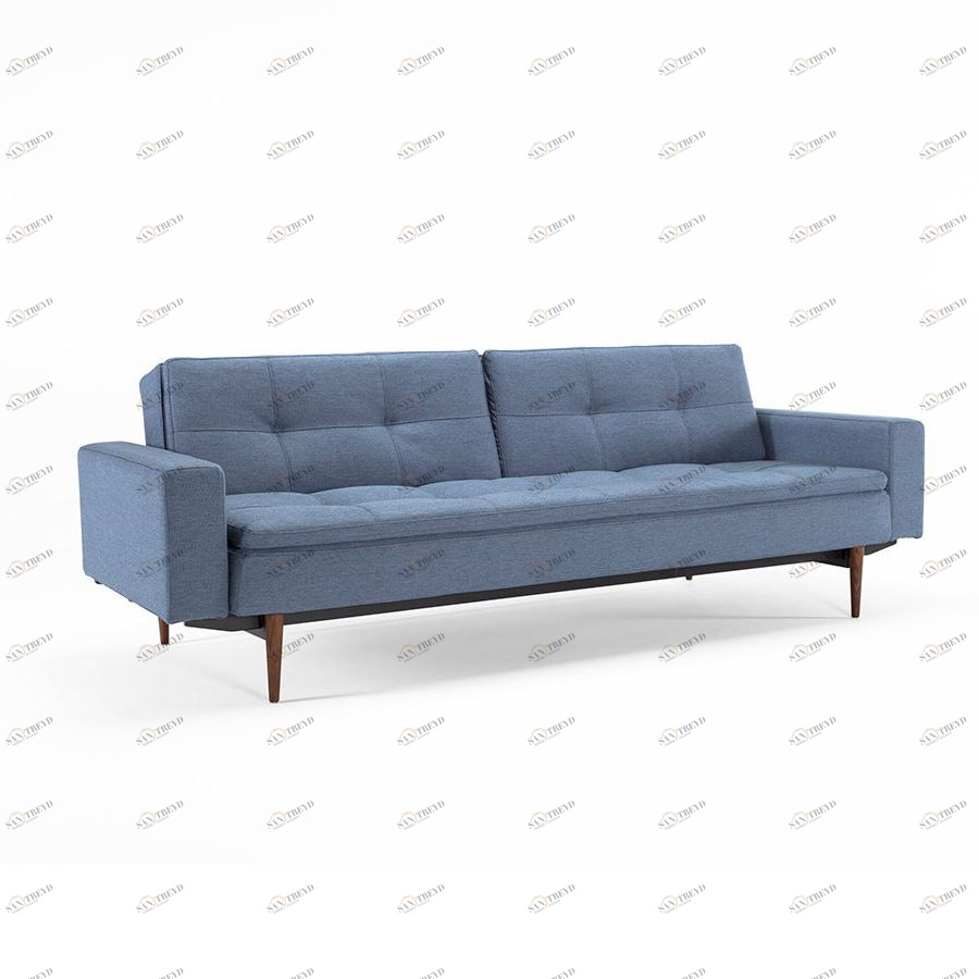 Диван Dublexo с мягкими подлокотниками Round и ножками Styletto, индиго Innovation Living DUBLEXOARM558