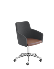 Marka 569-DR Вращающееся кресло с 5-ю направляющими на колесиках, алюминиевая рама. Сиденье и спинка мягкие. Et al. Marka