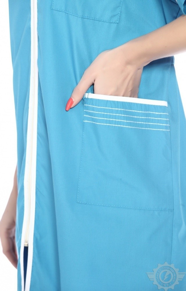 66225 Халат "Сервис" темно-голубой  Медицинская одежда  размер 54/158-164 Спецодежда  - Вид №5