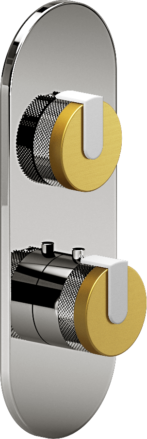 E-8026-R1BAUE0-L1WT-PC-T Планка M-Series с 2 ручками - Внешняя часть GRAFF MOD+