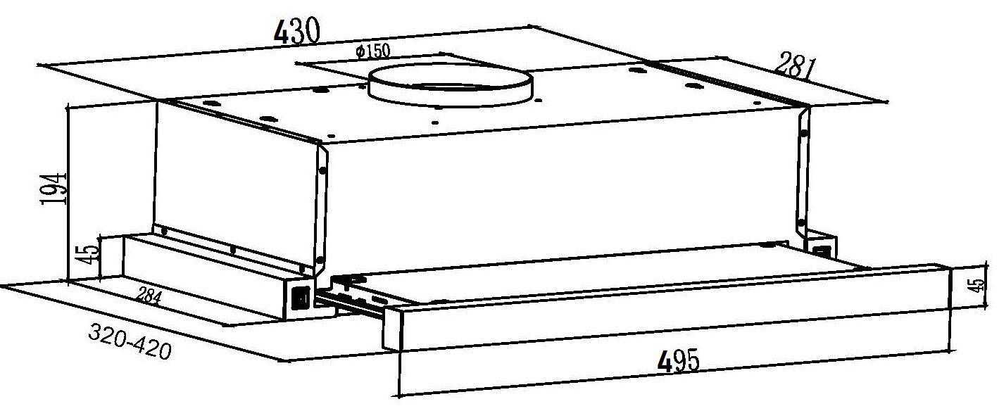 9285977 Вытяжка телескопическая SCHTOFF TF-5250 GWH белый/белый STDN-0127336 - Вид №2