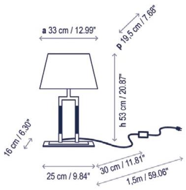 BOVER Настольная лампа из металла Ema sun-id-1362920 - Вид №1