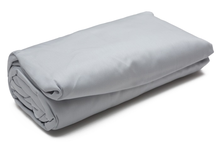 FSH160_ME_S простынь на резинке 160/200 выс 30 metal серый сатин Blanc des Vosges Santreyd 